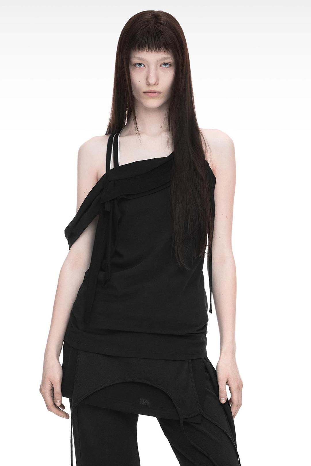 RAWCUT HALTER SLEEVELESS BLACK
