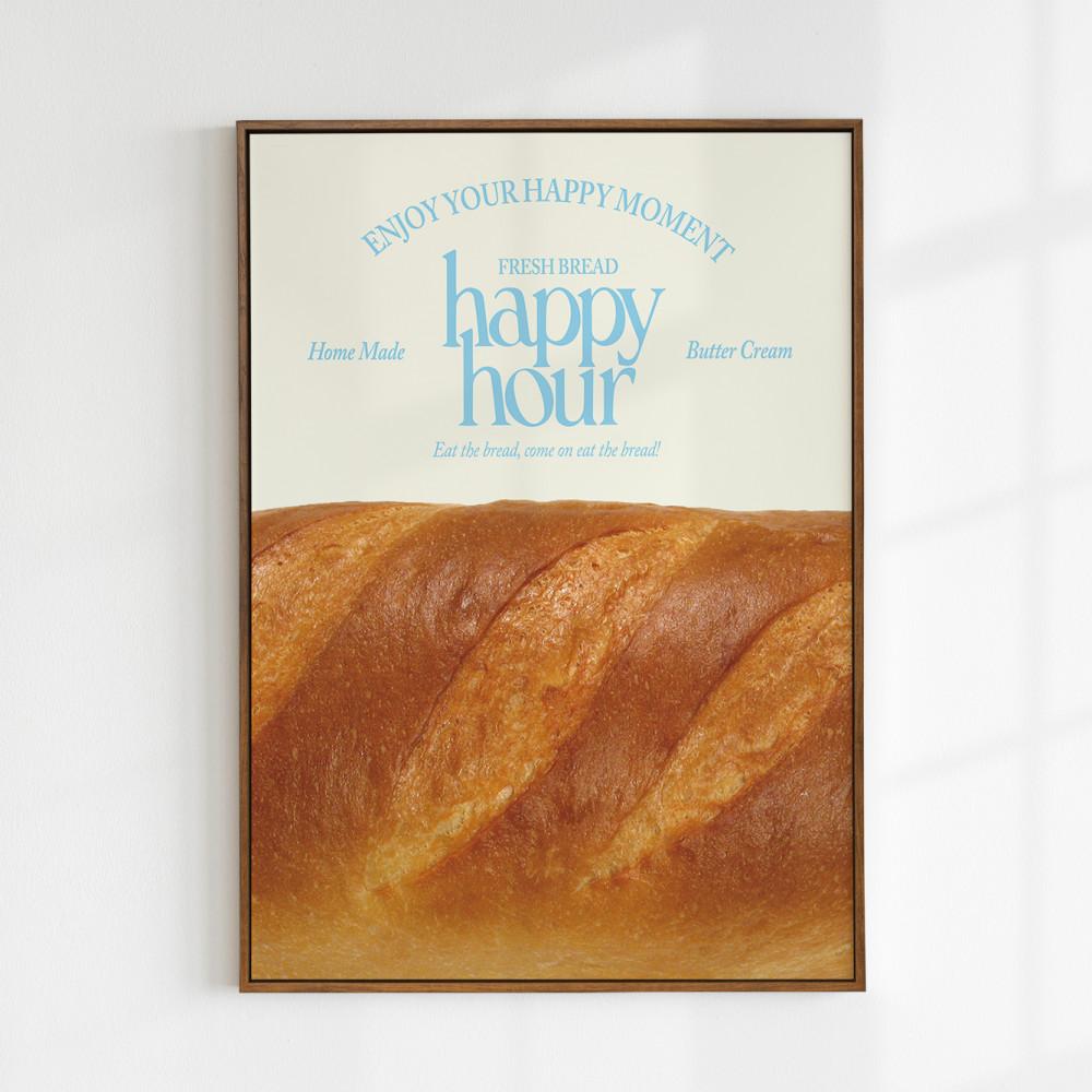빵 포스터 카페포스터 주방액자 Happy hour