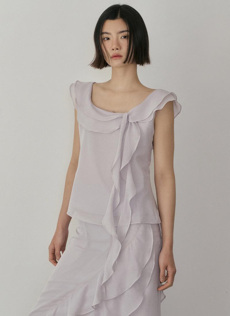 ASP FRILL SLEEVELESS ASH GREY