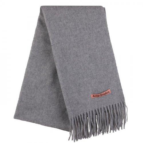 로고패치 울 프린지 머플러 그레이 CA0210 X92C