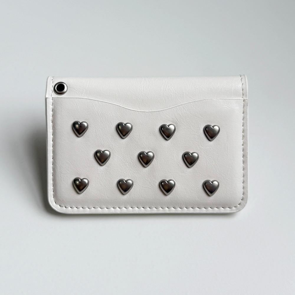 heart rivet card holder (하트 리벳 카드홀더) - 화이트