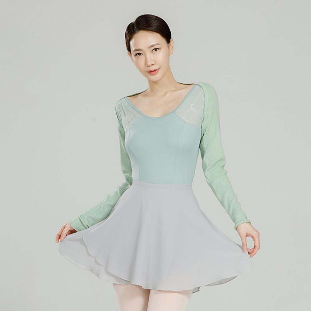 [무배] 성인발레복 엘라스틱 쉬폰스커트(그레이)