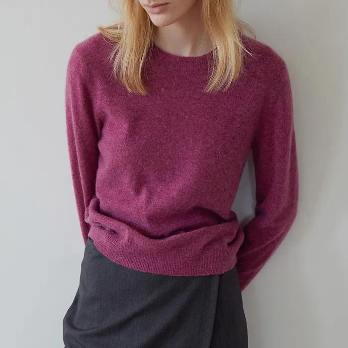 [4차] Essential Wool Round Knit - Plum