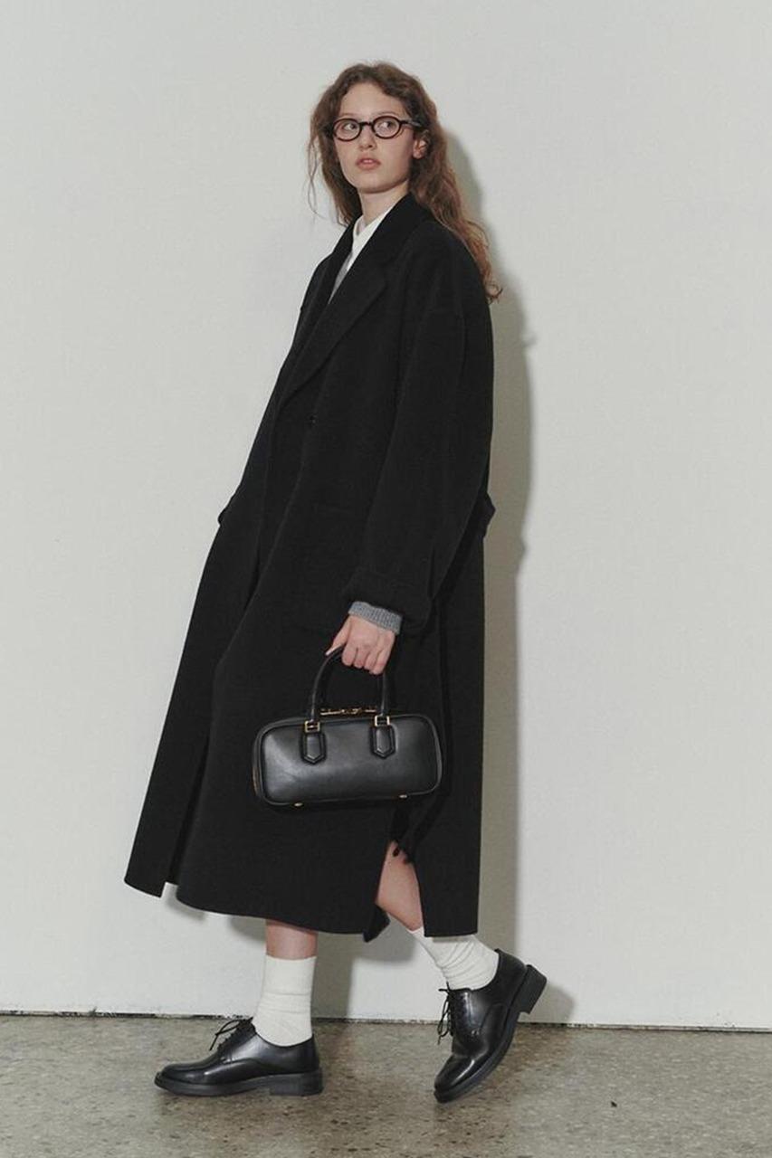 HANDMADE CASHMERE ROBE COAT BLACK