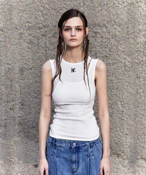 Signature rib layered sleeveless - IVORY