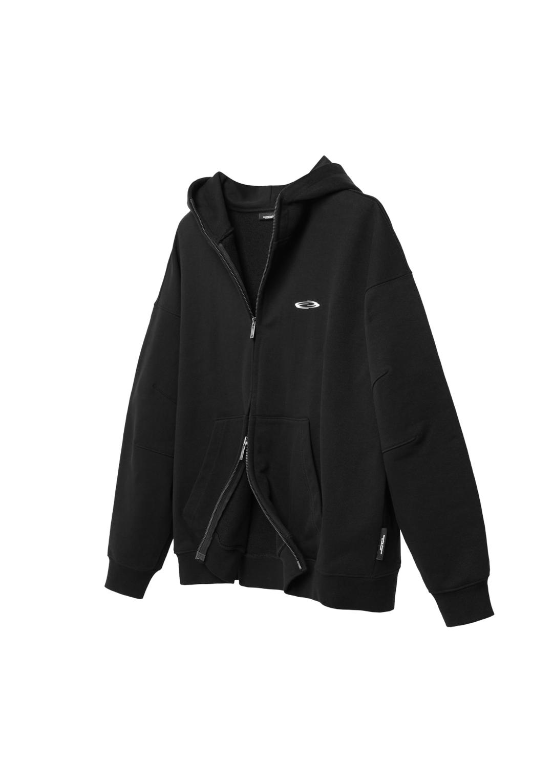 Heavy Weight Logo Hood Zip-up - Black