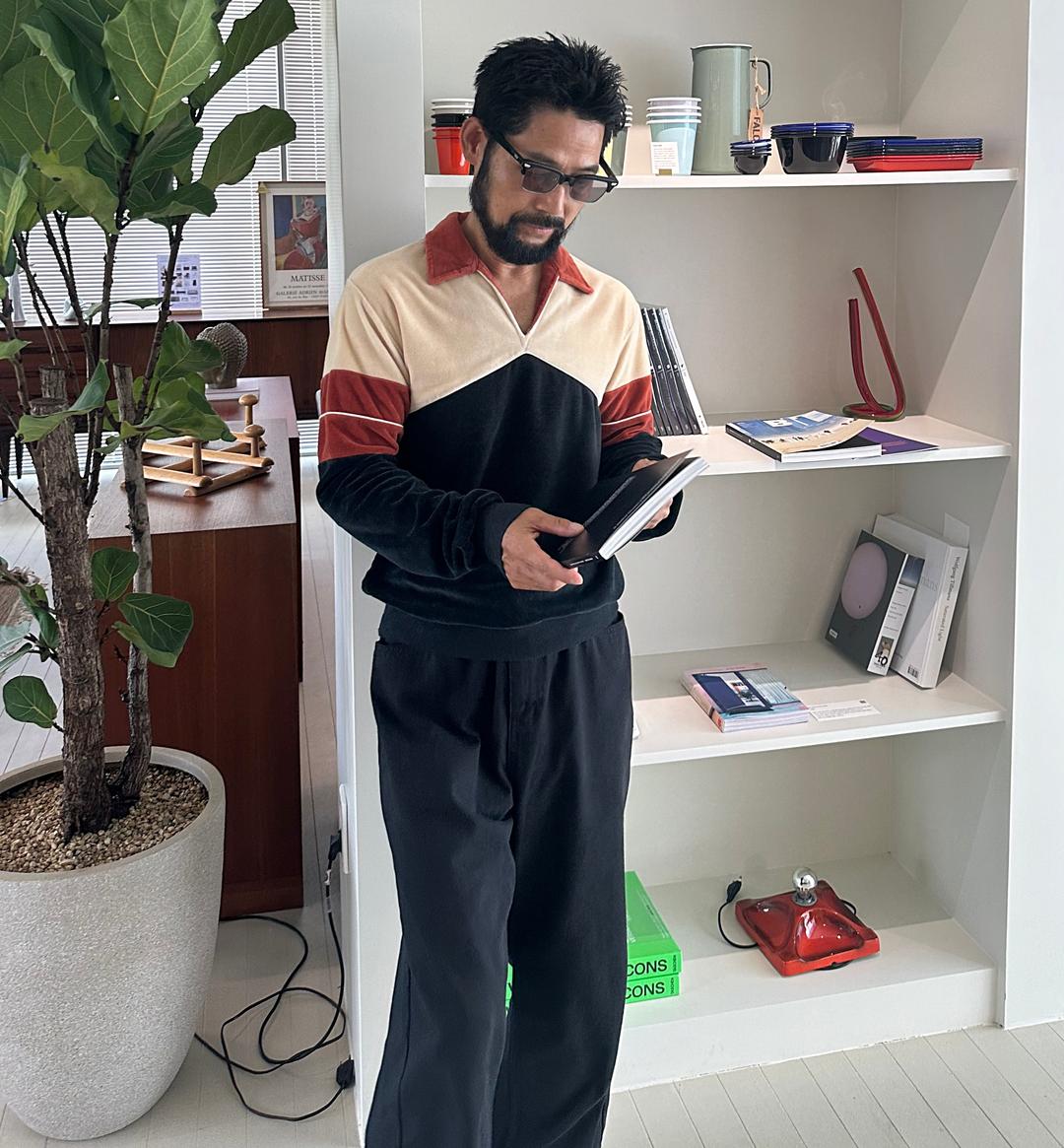 Vintage 70s Velour Disco Collared Shirt