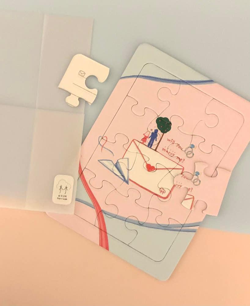 will you marry me 프로포즈 양면 퍼즐 편지지