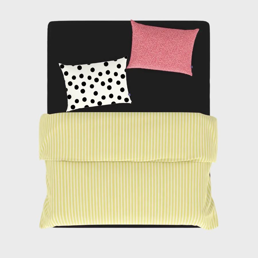 [3/13 예약배송][@ryeons.zip] 라임 티킹스트라이프 이불커버 레이어드베딩 레시피 SS/Q