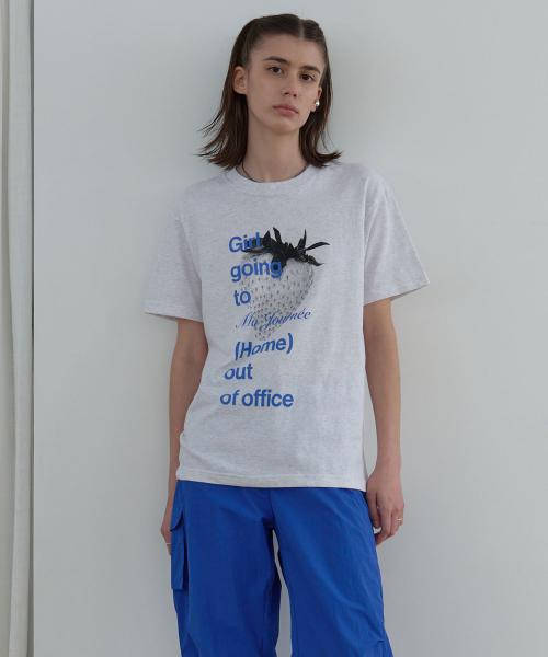 M STRAWBERRY SHORT SLEEVE T-SHIRT_MELANGE