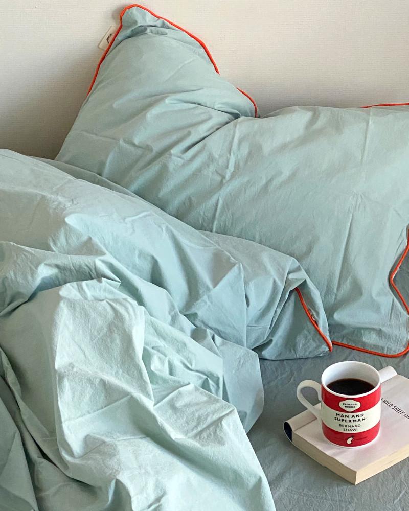 Orange line 오렌지 라인/ 60수 고밀도 바이오워싱 순면 베개 커버