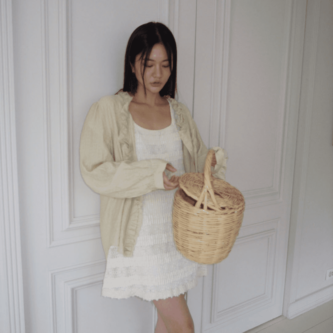 curly blouse olive