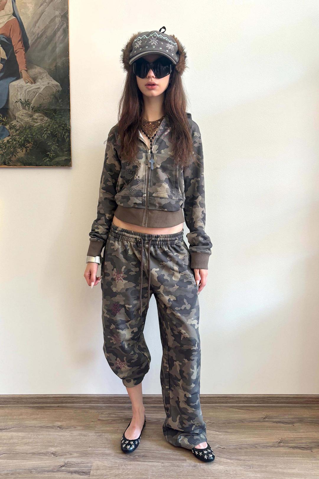 Karma Hooded Zip-Up Forest Camo