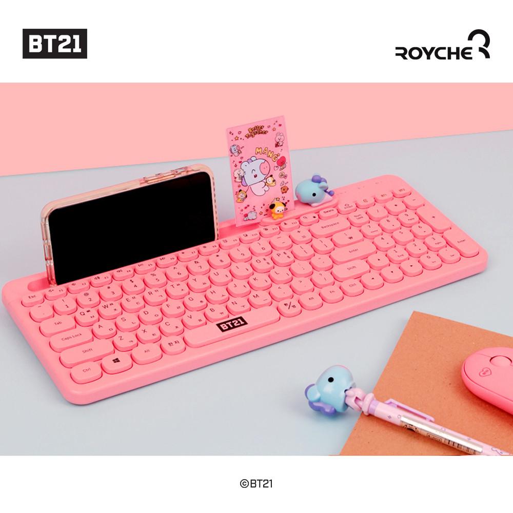 아이패드 키보드 캐릭터 블루투스 태블릿 무소음 pc노트북 귀여운 휴대용 키보드 BT21망