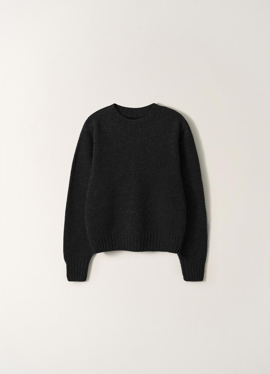 Bunny wool pullover knit (Black)