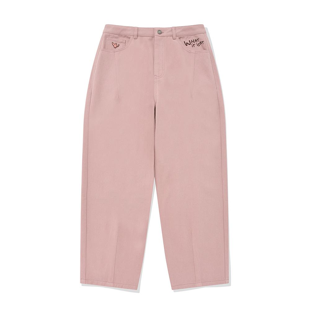 WT 캐롯핏 컬러 데님 팬츠 라이트 핑크
