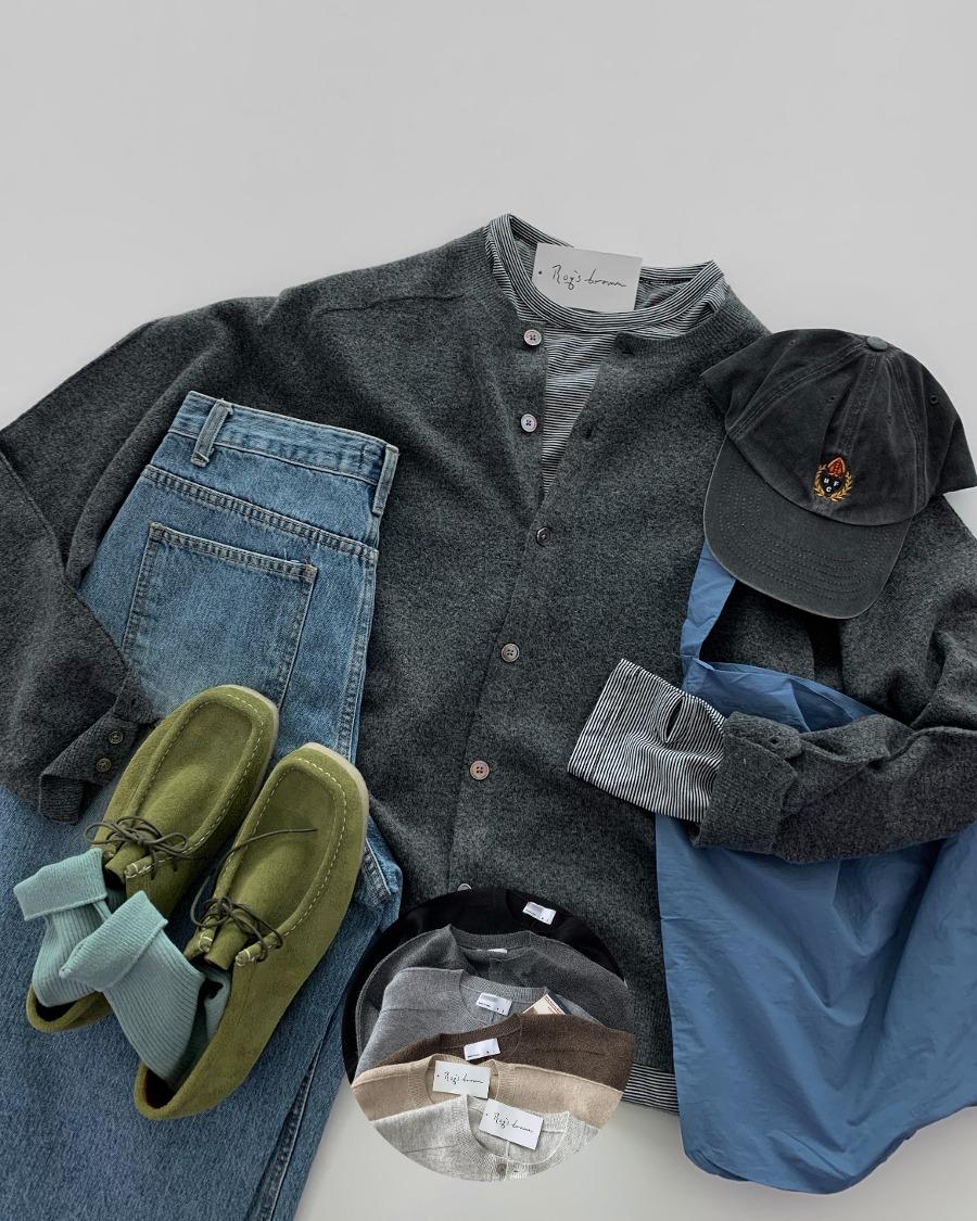 절개 디테일 라운드 가디건