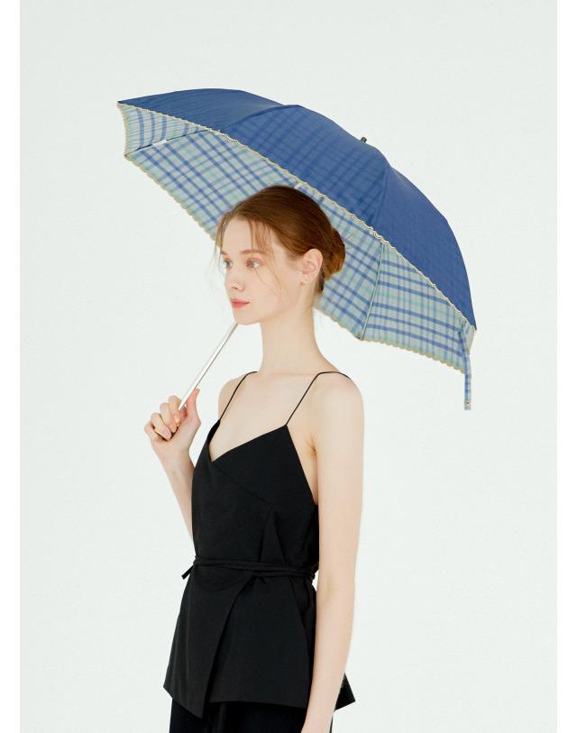 [DAKS SUMMER] 네이비 체크패턴 수동 양산(우산겸용)