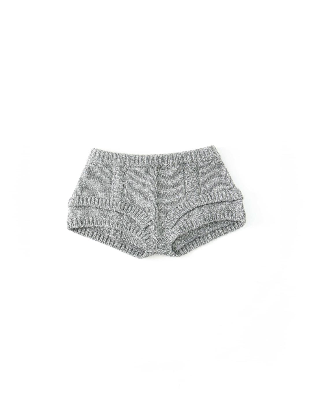 Rope knit shorts (sage green)