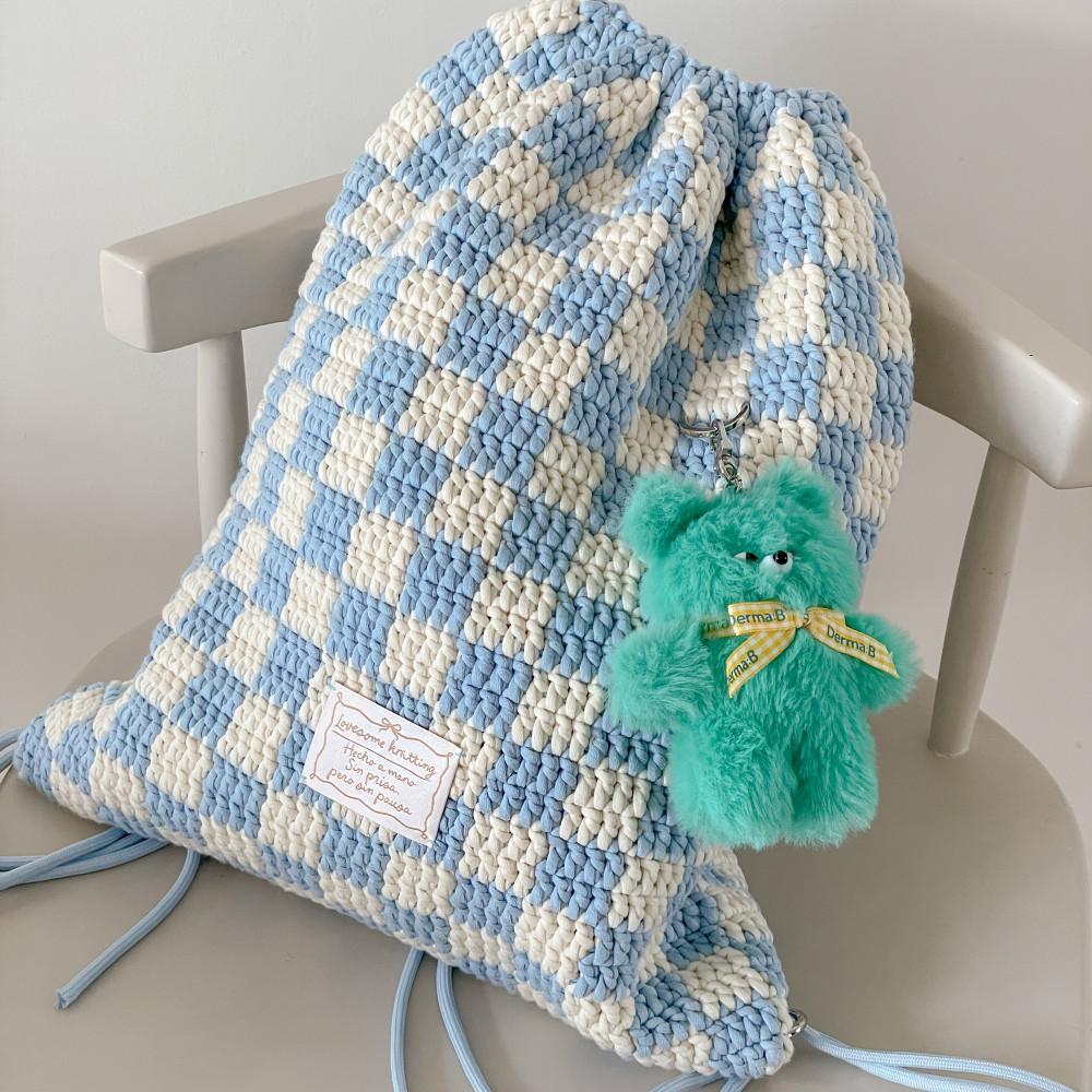 DIY패키지) (사계절버전) 체커보드 짐색 코바늘가방 뜨개가방 코바늘패키지 (+가이드영상)