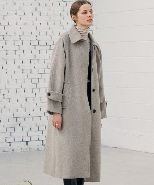 소프트 캐시미어 싱글 발마칸 코트 [M.GREY]