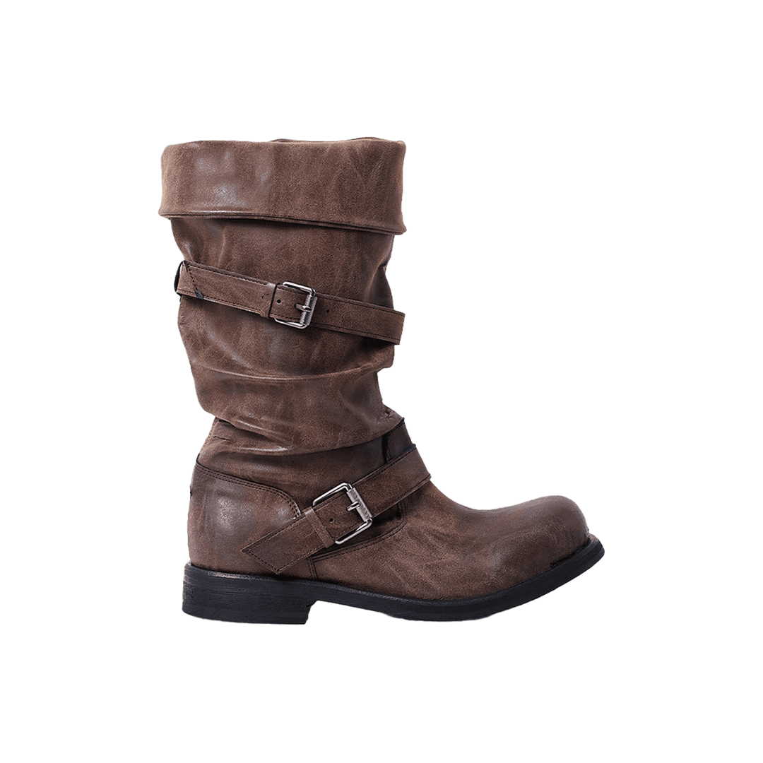 Negative Three  Slouchy Long Boots Washed Brown
