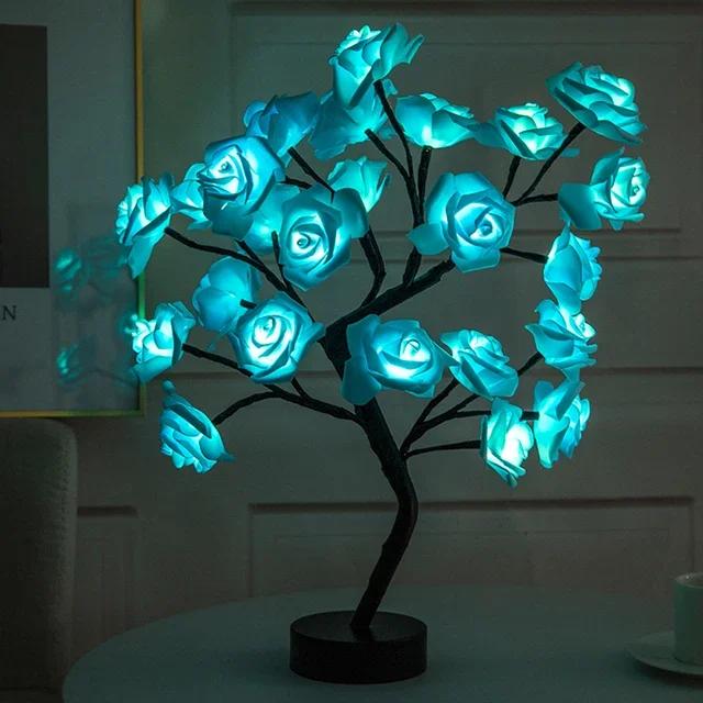 LED 테이블 램프 장미 꽃 나무 USB 야간 조명, 홈 장식, LED 테이블 조명, 파티, 크리스마스, 웨딩, 침실 장식