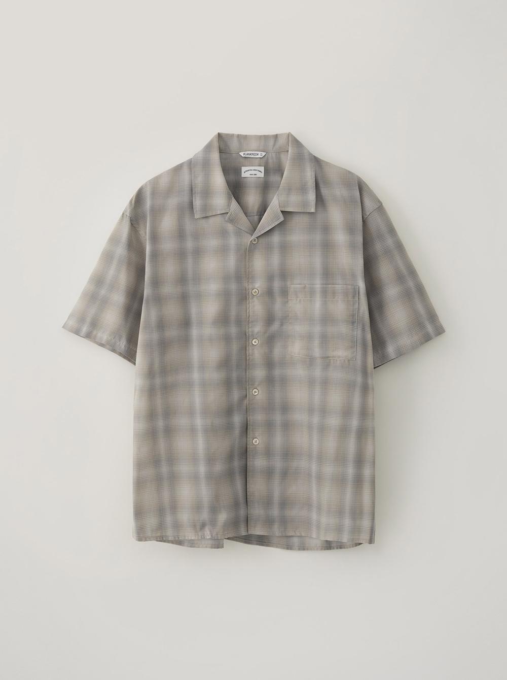 BLUR CHECKED SHIRT_BEIGE GRAY