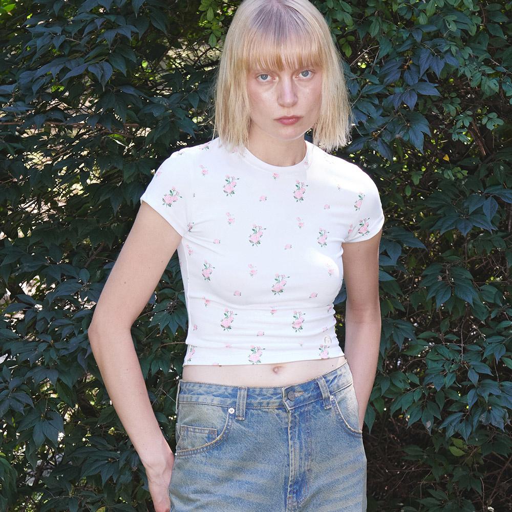 FLOWER BABY TEE (WHITE)