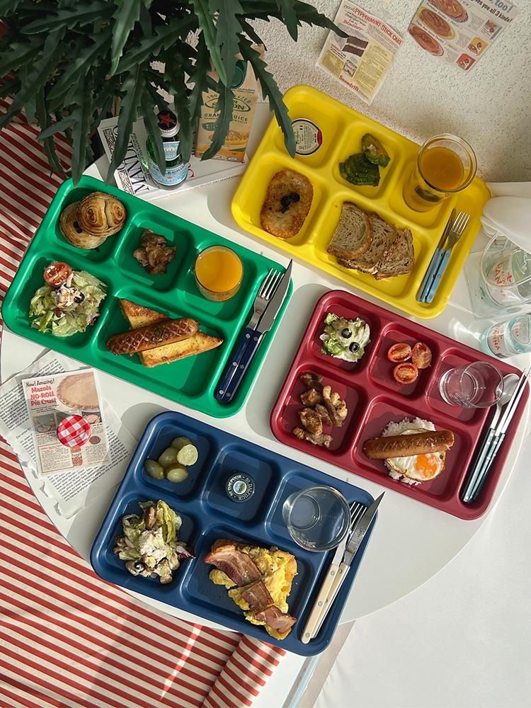 크레용 컬러 식판 캠브로 6구 어린이 다이어트 트레이