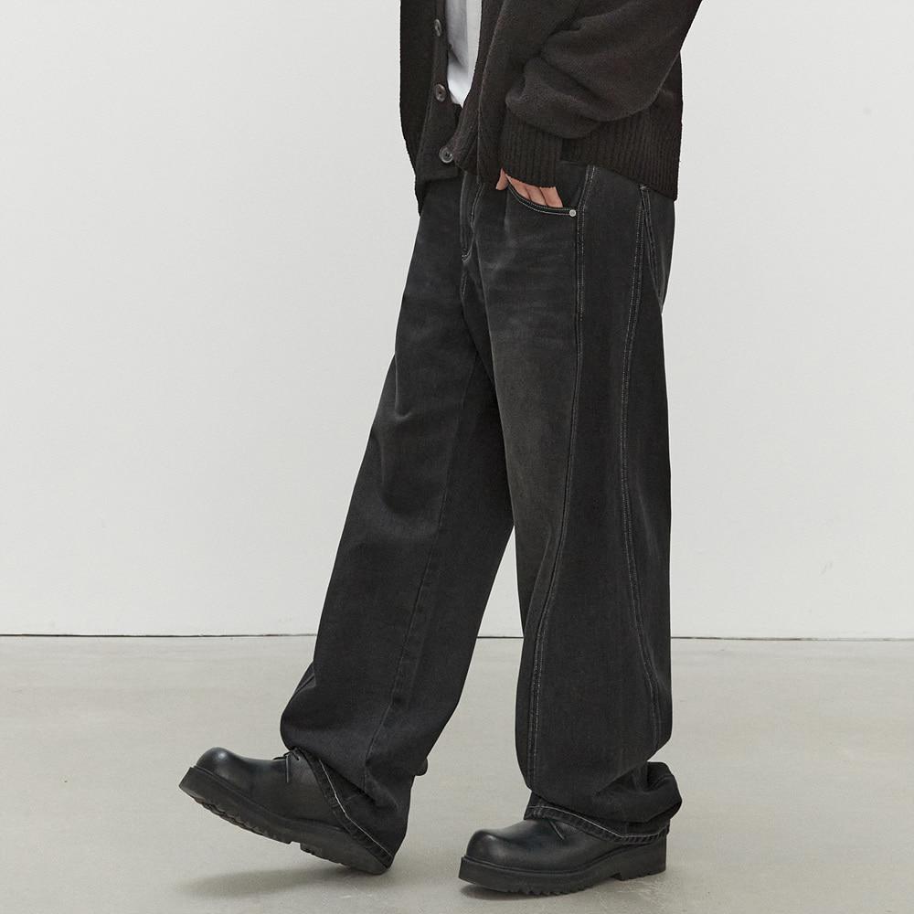 Curved Wide Jeans DCPT033Black