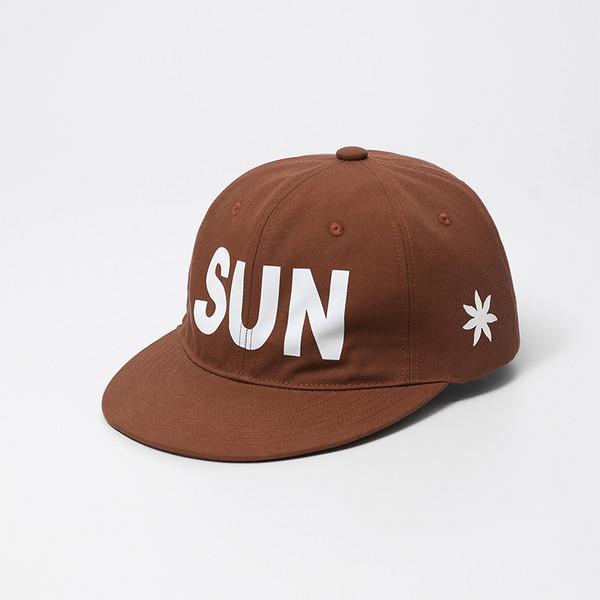 Bluesf "SUN" logo printed camp cap [Brown]