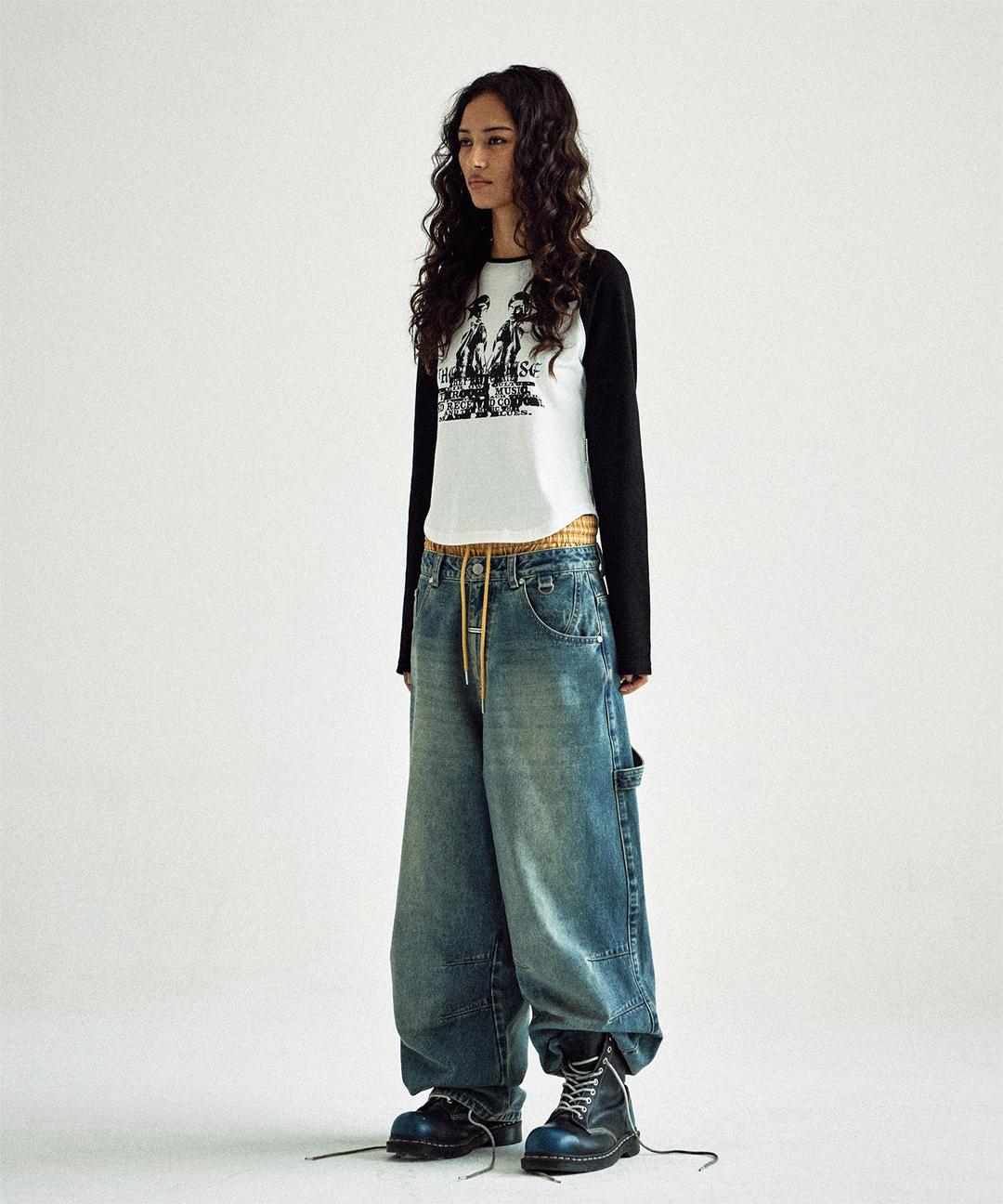 TWIN RAGLAN LS TEE(W) WHITE