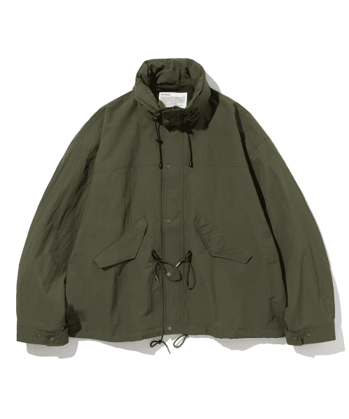 nylon military short jacket olive green