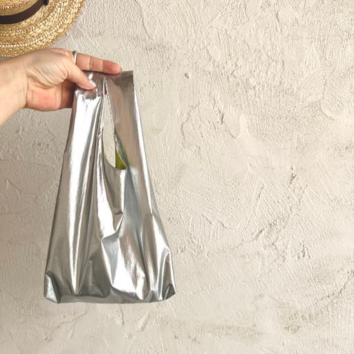 샤이니 실버 미니 토트백