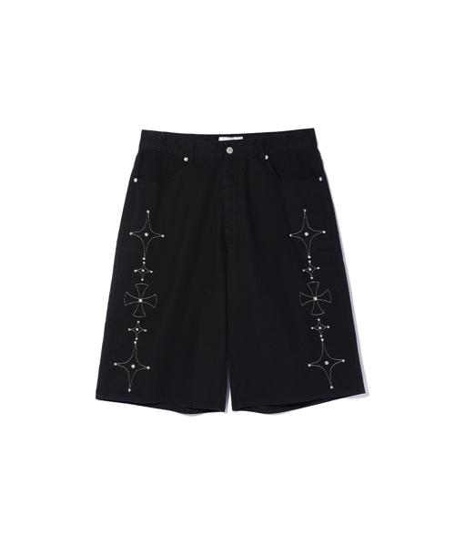 GOTHIC TWILL BERMUDA PANTS BLACK