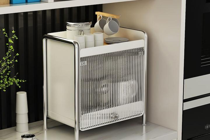 [예약판매] 아크릴 모던 다용도 철제 슬라이드 (컵수납장/영양제/화장품/과자보관함)