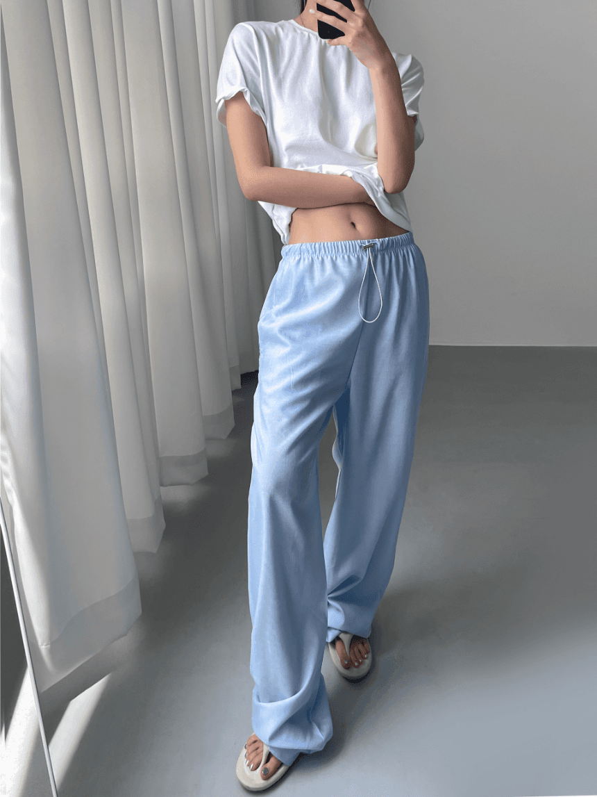 썸머 라운지 밴딩 팬츠 - 블루