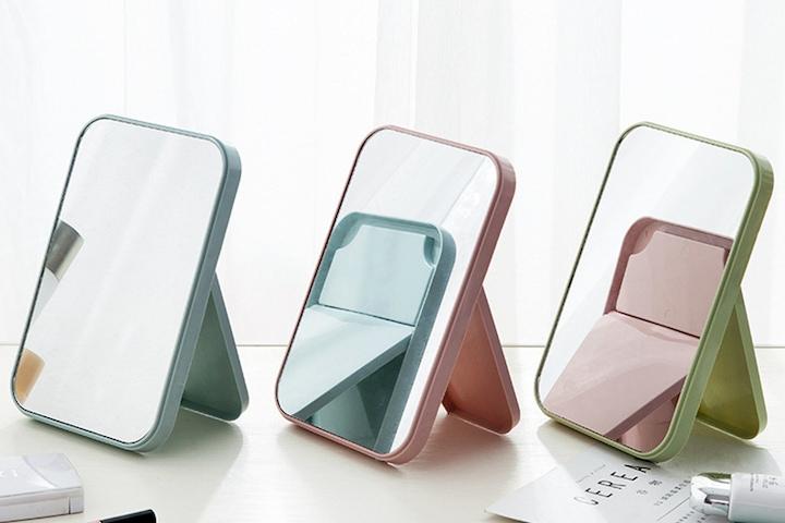 사각 접이식 탁상거울 20cm 화장대 사무실 미니 거울