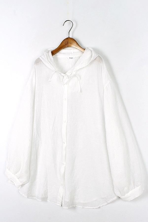 LUTIQUE 오버핏 바람막이 텍스쳐 후드 점퍼 WOMAN_L