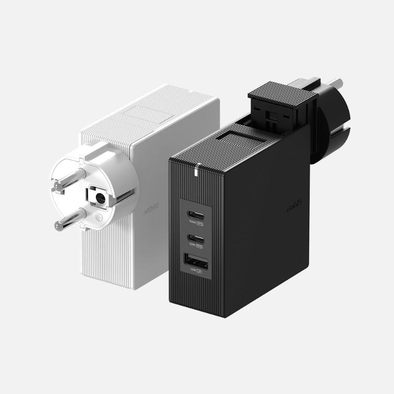 USB PD 100W 여행용 접지 멀티 초고속충전기 GT110