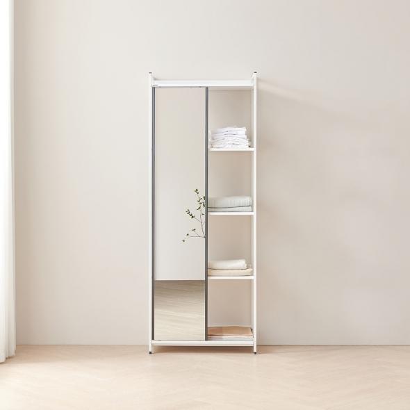 동서가구 시몬 LPM 철제 드레스룸 800 4단 슬라이딩 거울 선반장 3colors