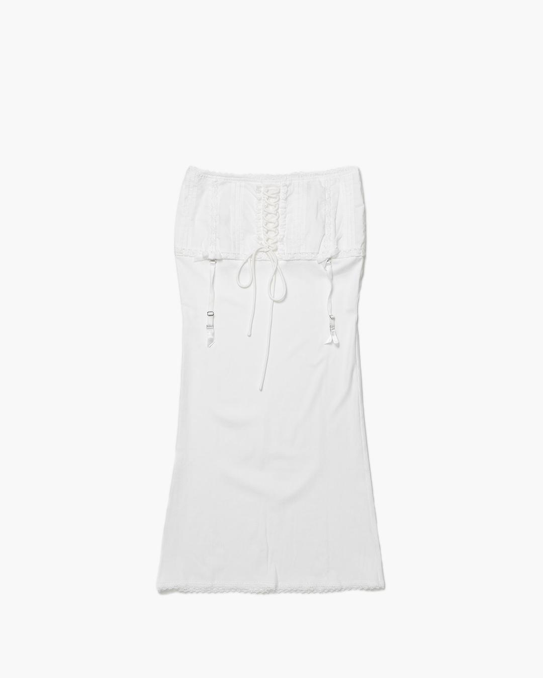 Lace Patchwork Skirt (White)