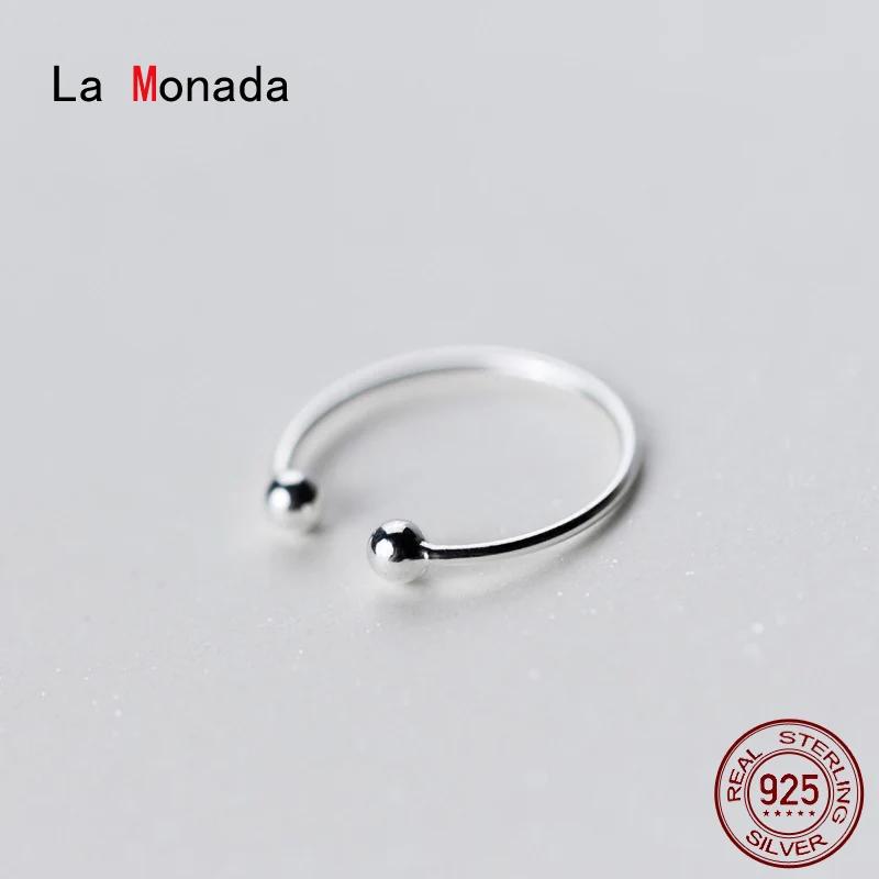 La Monada-여성 패션 반지, 46-50mm, 진짜 925 실버 반지, 여자를 위한 미니멀리스트 볼 반지, 손가락 반지