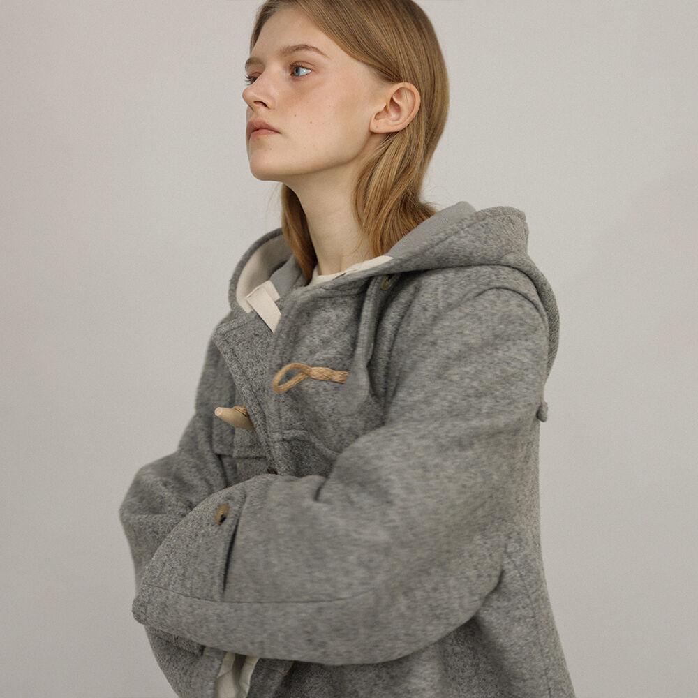 [2nd] Hooded wool duffle coat_grey