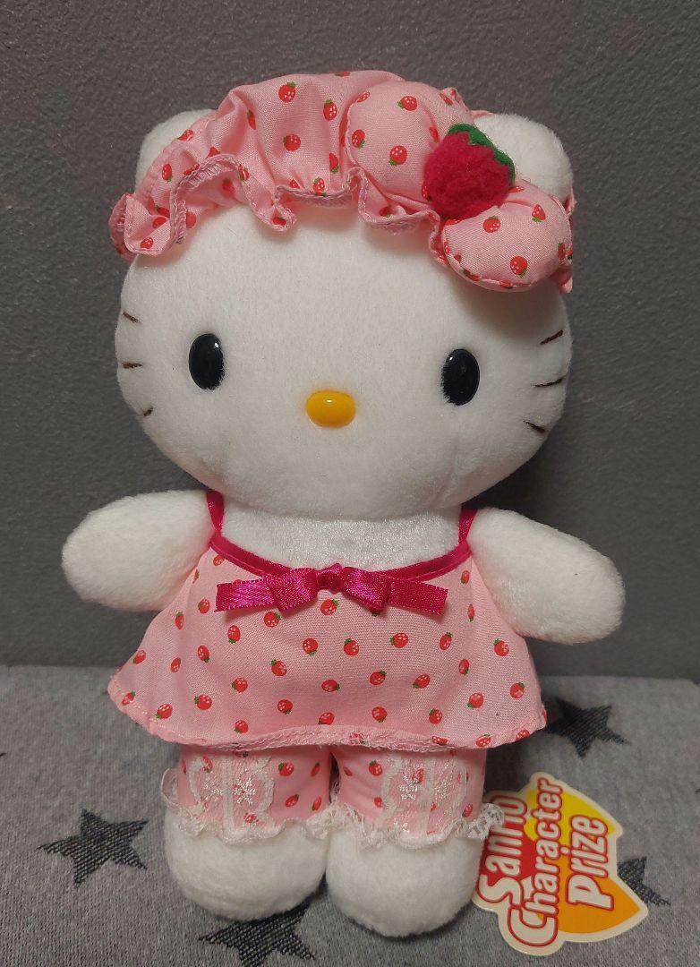 新品タグ付き★レア非売品★ハローキティ★いちごパジャマぬいぐるみ★サンリオ