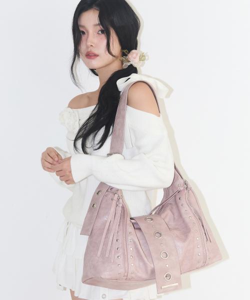 리프 아일렛 빅 숄더 백 핑크