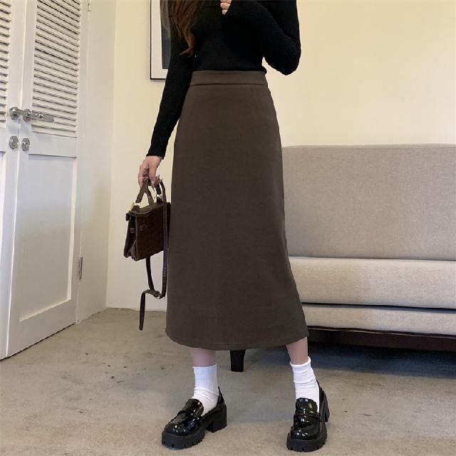 [당일출고][품질보장/데일리템/체형커버/가성비]루이스 h라인스커트 롱스커트 (2colors)