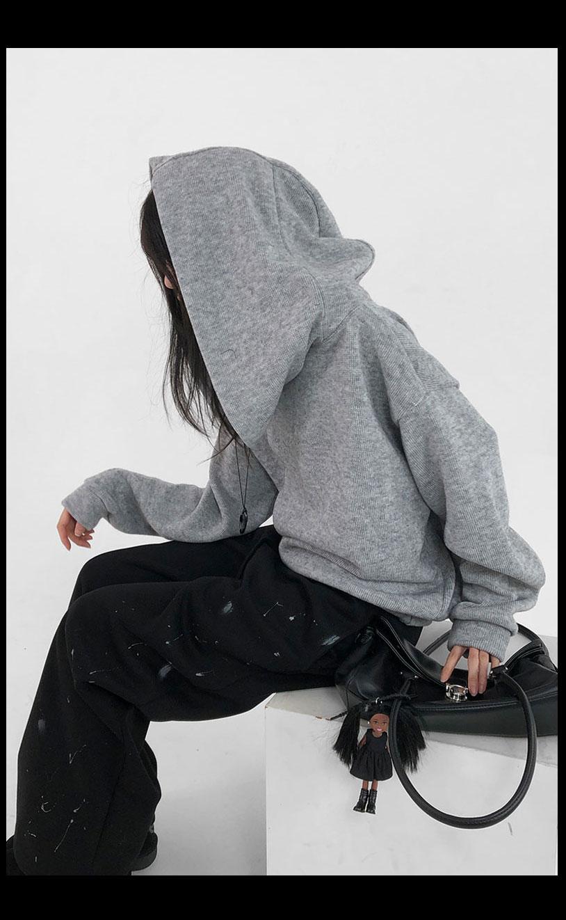 [ONLY PICKYTTU] 로이 기모 울 겨울 원숄더 후드 그레이