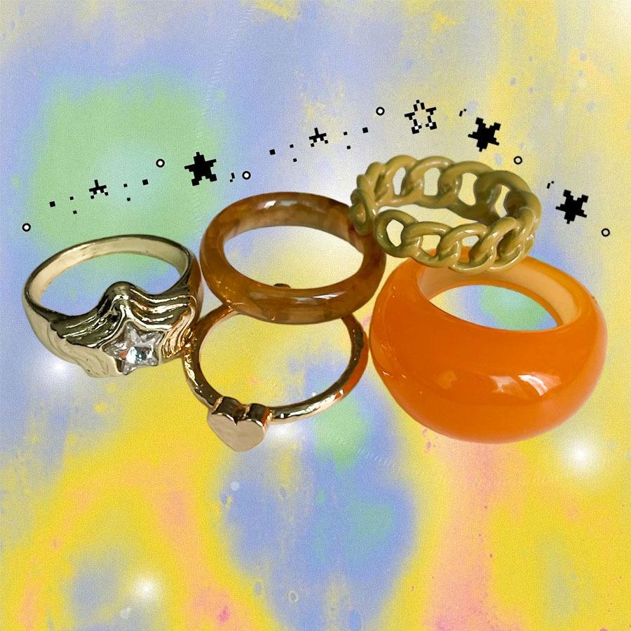 Vintage fall ring set